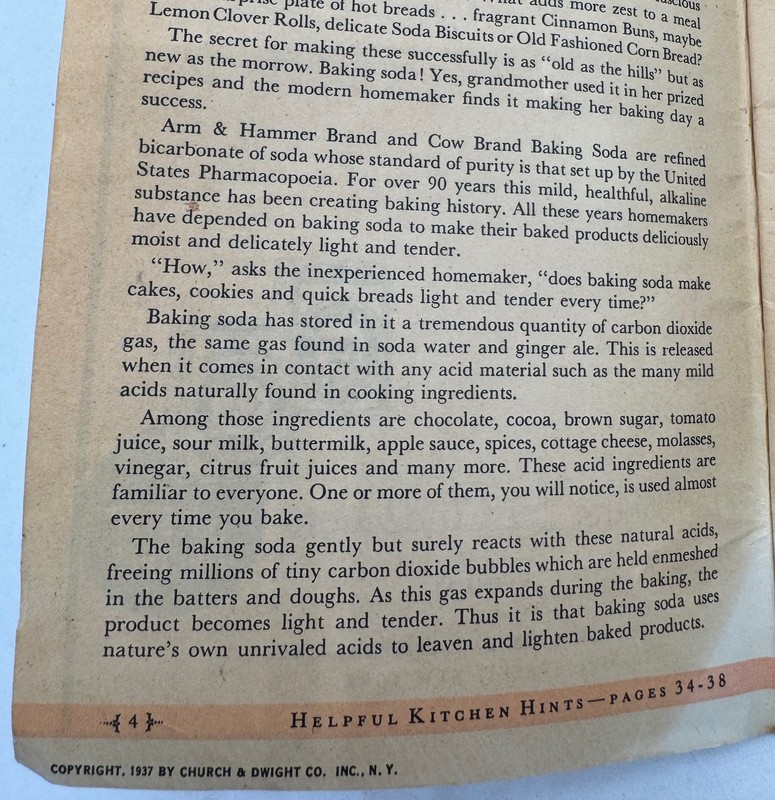 Vintage 1937 Arm & Hammer Baking Cookbook Successful Baking Recipes F13 gallery