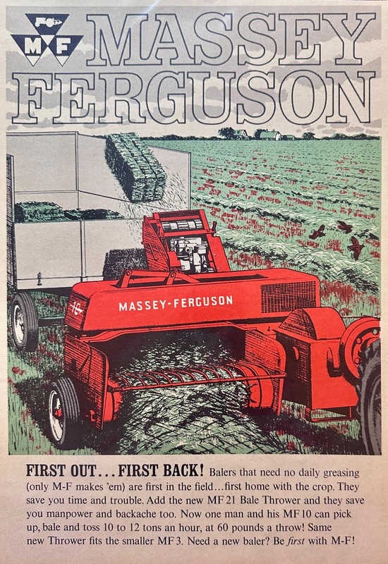 Lot of (4) Massey Ferguson Tractor Ads Early Sixties Ads #5004-5007 gallery