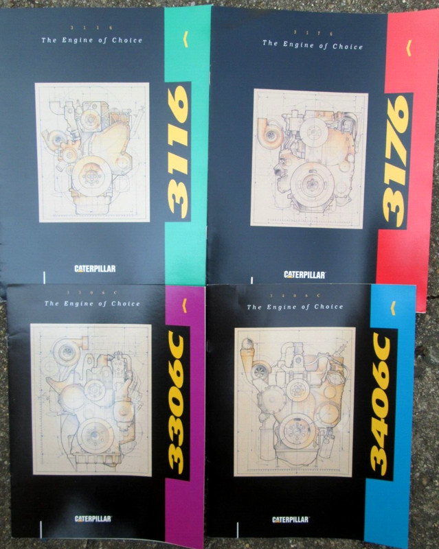 Caterpillar Cat The Engine of Choice Lot of 4 Brochures 1992 3116/3176/3306C/340