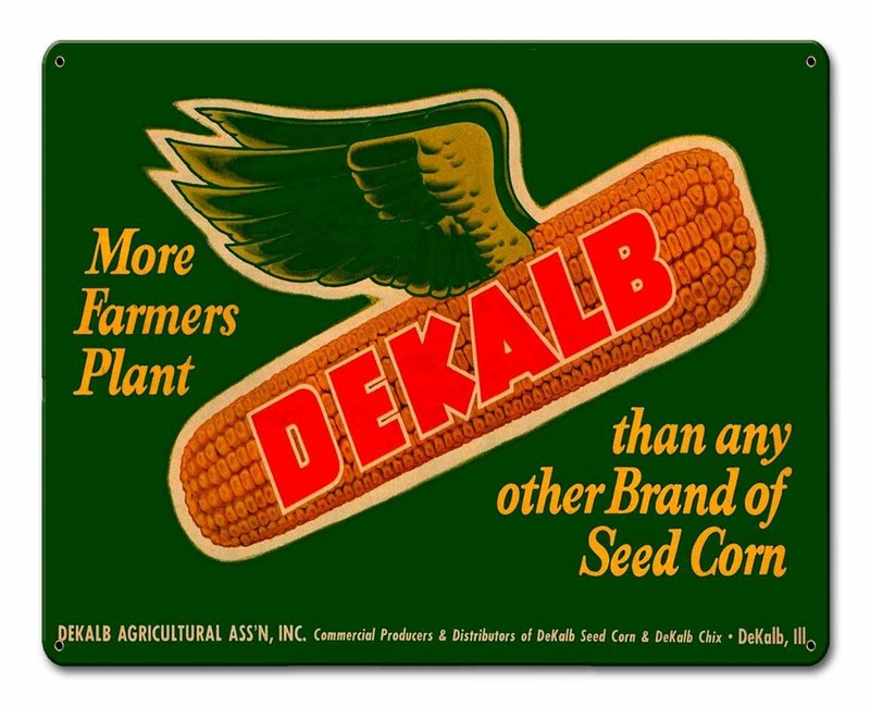 MORE FARMERS PLANT DEKALB SEED CORN 15″ HEAVY DUTY USA MADE METAL FARM ADV SIGN