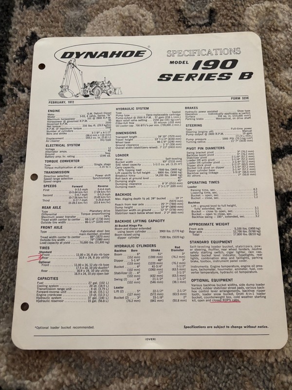 Bucyrus Erie 190 Series B Dynahoe Backhoe Loader Brochure AMIL25