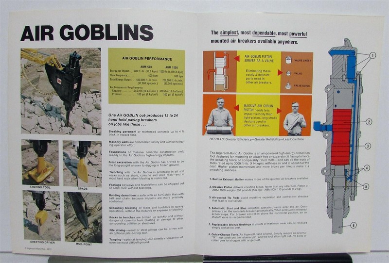 1970s Ingersoll Rand New Air Goblins Breakers Specs Construction Sales Brochure gallery