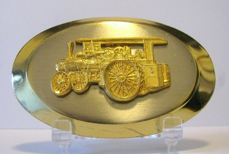 Case 36 60 65 STEAM Traction Engine Steel Wheels Tractor Belt Buckle Gold Silver