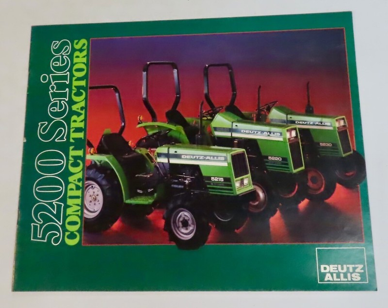 DEUTZ ALLIS CHALMERS 5200 Series Compact Tractors 1987 Brochure
