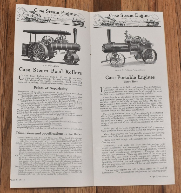 RARE Vintage J.I. Case Farm Steam Tractors Sales Brochure Pamphlet gallery