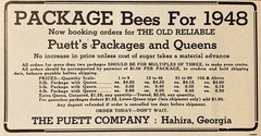 1948 AD.(XH87)~THE PUETT CO. HAHIRA, GA. PACKAGE BEES FOR 1948