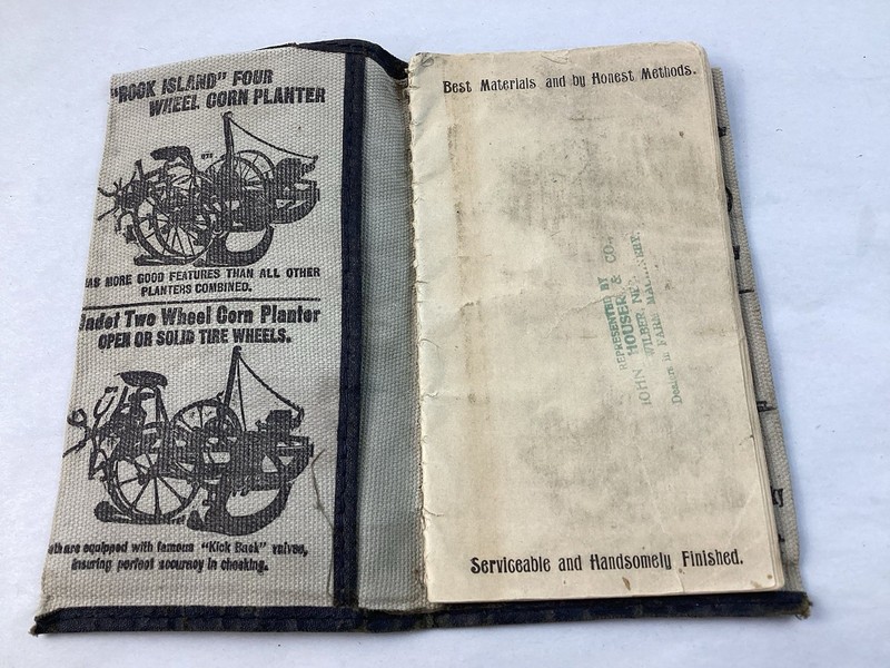 Antique 1906 Cloth Bound Rock Island Plow Co. Pocket Notebook & Sales – Complete gallery