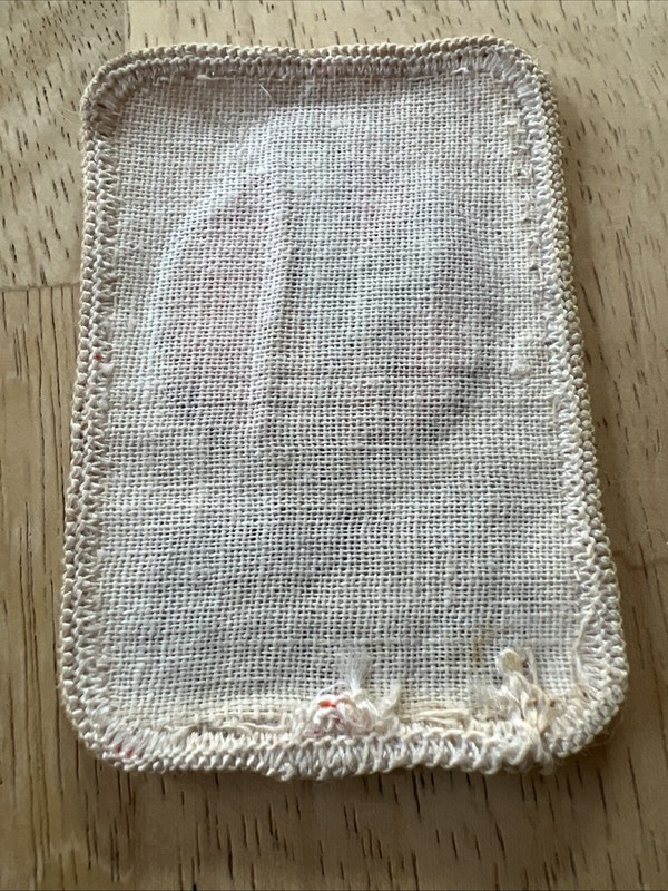 Vtg Embroidered Cloth GOLDEN HARVEST SEED Farmer Patch gallery
