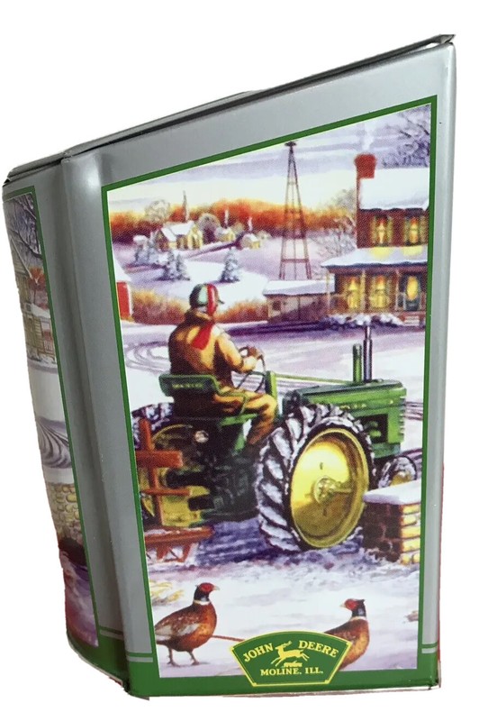 John Deere Flip Top Box 2006 Metal Great Condition Farm Country Scenes gallery