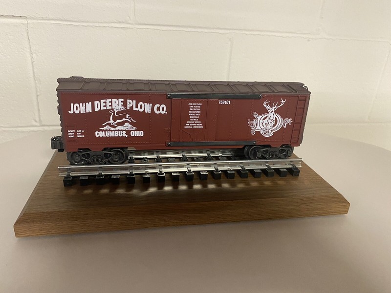 John Deere Plow Company 80th Anniversary Railroad Boxcar With Wood Base & plaque gallery