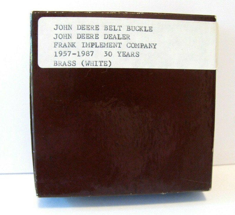 1987 John Deere Dealership FRANK IMPLEMENT COMPANY 30 Annv Belt Buckle Anacortes gallery
