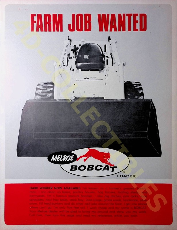 Vintage Vintage Melroe Bobcat Loader Sales Brochure Farm Equipment Spec Sheet