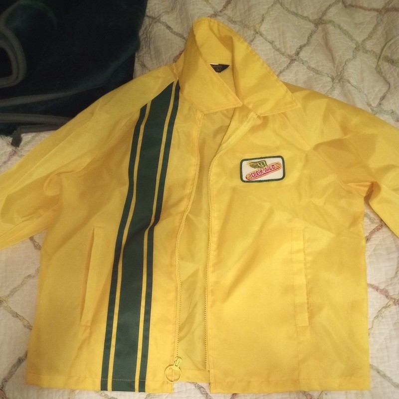Vintage Dekalb Seed Patch Jacket Swingster XL Rare WIND BREAKER YELLOW/GREEN