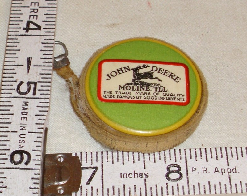 JOHN DEERE FARM EQUITMENT 1930s CELLULOID POCKET TAPE MEASURE