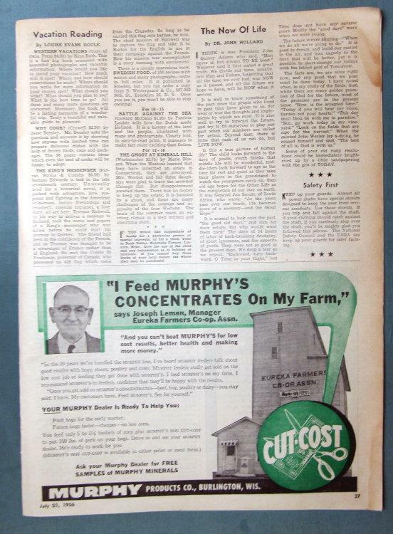 10×14 Original 1956 Murphy’s Ad Features Joseph Leman of Eureka Nebraska
