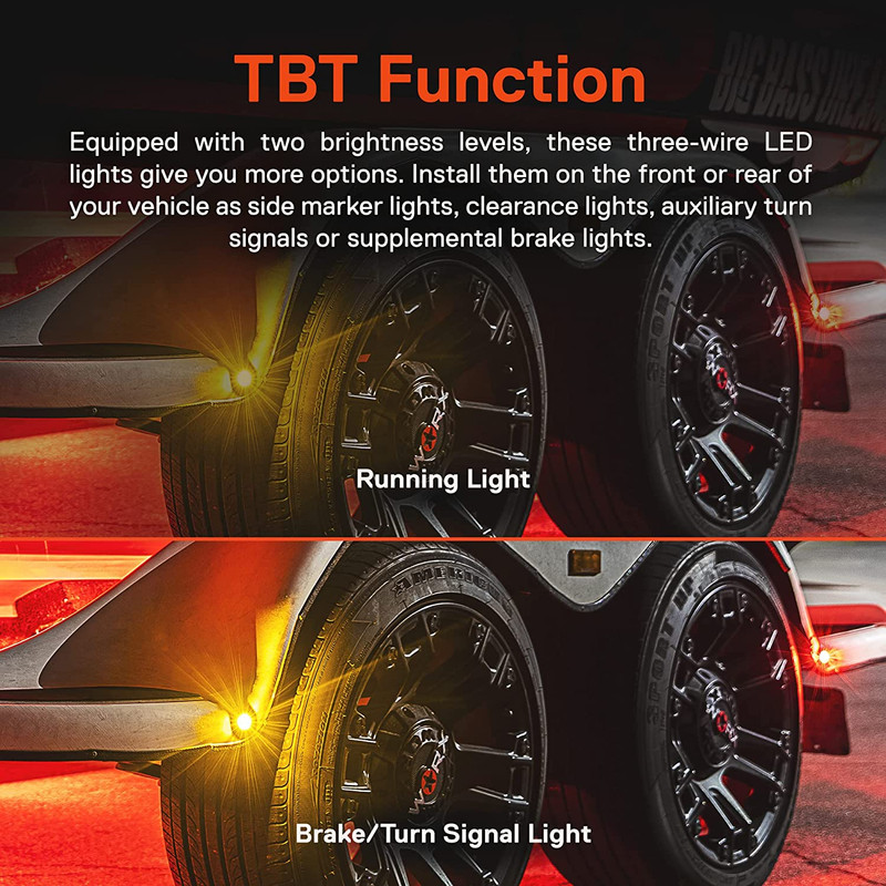 TRUE MODS 10Pc 3/4" Inch round Amber Trailer 12V LED Marker Light [3 Wire/Drl & gallery