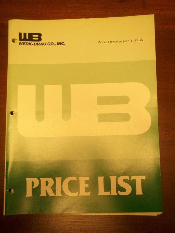Werk-Brau Co Catalog Price List~Loader/Excavator Buckets~John Deere/Case/Cat
