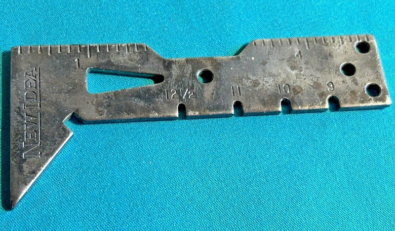 Vtg 1950s New Idea Advertising Wire Gauge 5″ Ruler Measure Implement Wrench