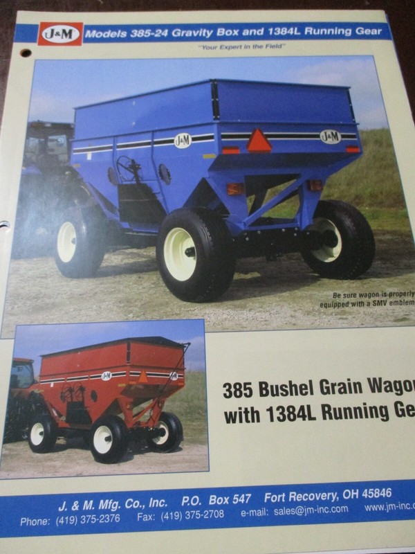 J&M 385-24 Grain Wagon Sales/Specifications Brochures, 2 items
