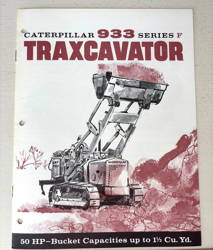 Caterpillar 933 Series F Traxcavator Tractor Sales Brochure Diesel CAT Vintage