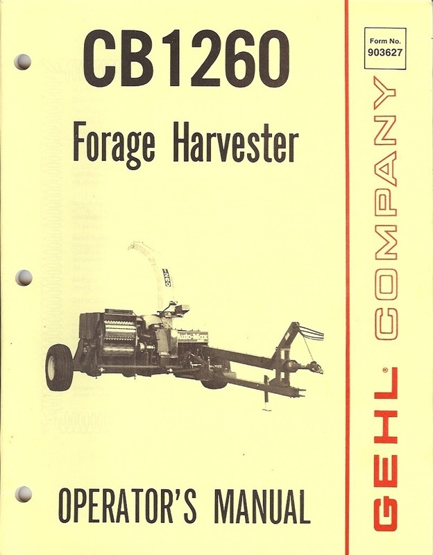 Farm Manual – Gehl – CB 1260 – Forage Harvester – Operator’s – 1985 (FM126)
