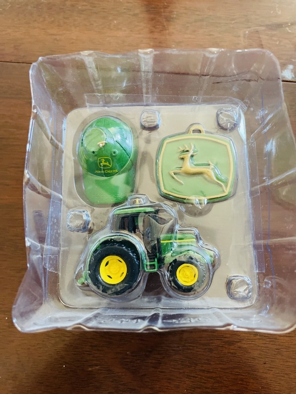 New WO Box John Deere Tractor Ornaments 2007 American Greetings Set Of 3