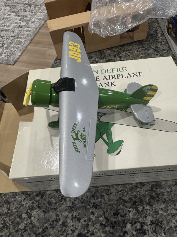 Vintage John Deere Piggy Bank Airplane Brand New In Box