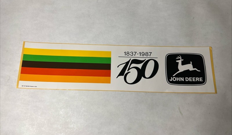 Vintage JOHN DEERE BUMPER STICKER DECAL LEADERSHIP 150th Anniversary 1987
