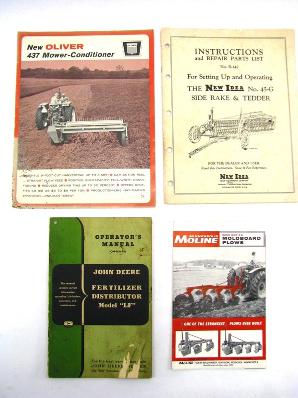 Farming Advertising Brochure Manual LOT vtg John Deere Moline Oliver New Idea ad