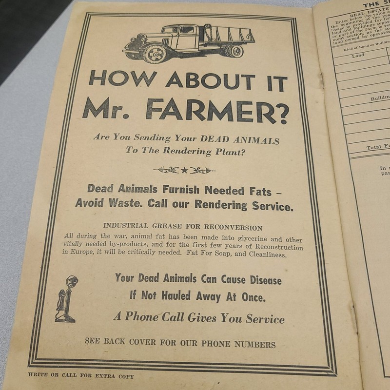 Vtg 1940s Lincoln Nebraska RENDERING CO FARM RECORD BOOKS Advertising Lot 3 gallery