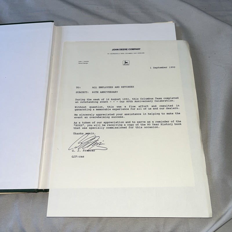 John Deere Columbus OH Branch 80th Anniversary Book 1992 Rare History John Deer gallery