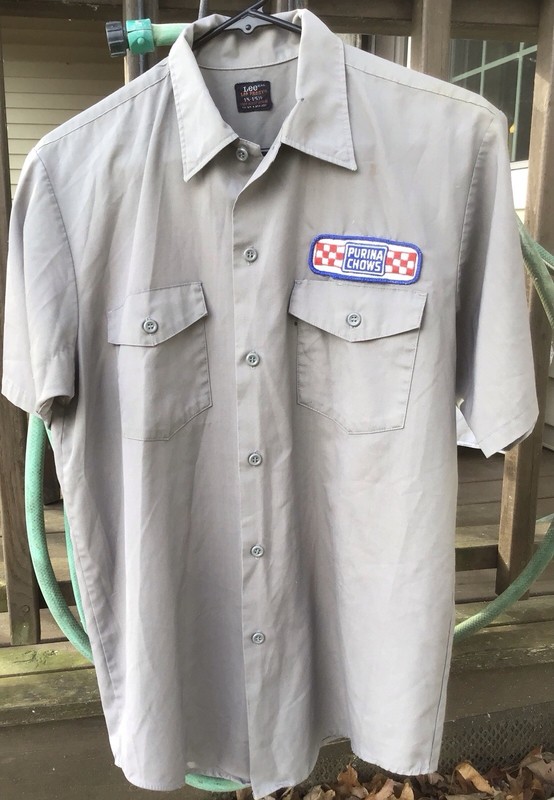 1970’s Purina Chows, Work Shirt, LEE Brand, Medium Size, (2) Patches