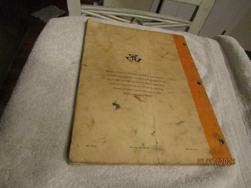 Vintage Massey Ferguson MF61 One Row Mounted Corn Picker Owner's Manual MF 1962 gallery
