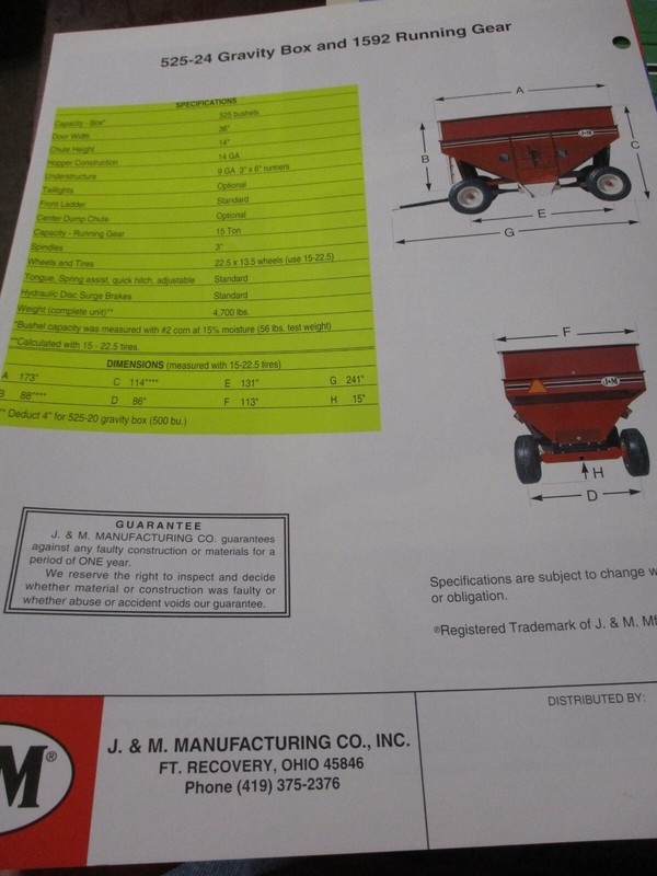 J&M USA-13/15, 525-24, 540SD/440SD Grain Wagon Sales Brochures, 3 items gallery