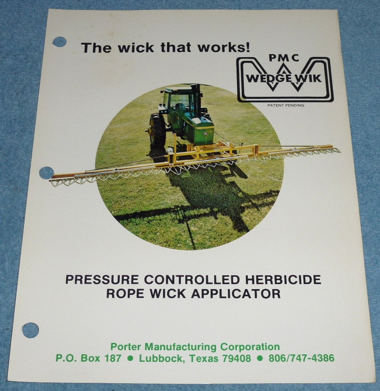 Vtg PMC Wedge-Wik Pressure Controlled Herbicide Rope Wick Applicator Brochure