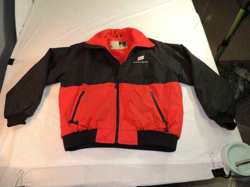 Wear Guard Mens Coat Size Large Red and Black Full Zip Fleece Lined FS FEED gallery