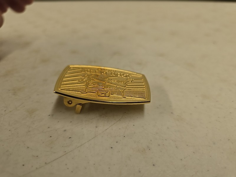 Vintage John Deere Nigel South Africa N1200 Seed Planter Gold Belt Buckle gallery