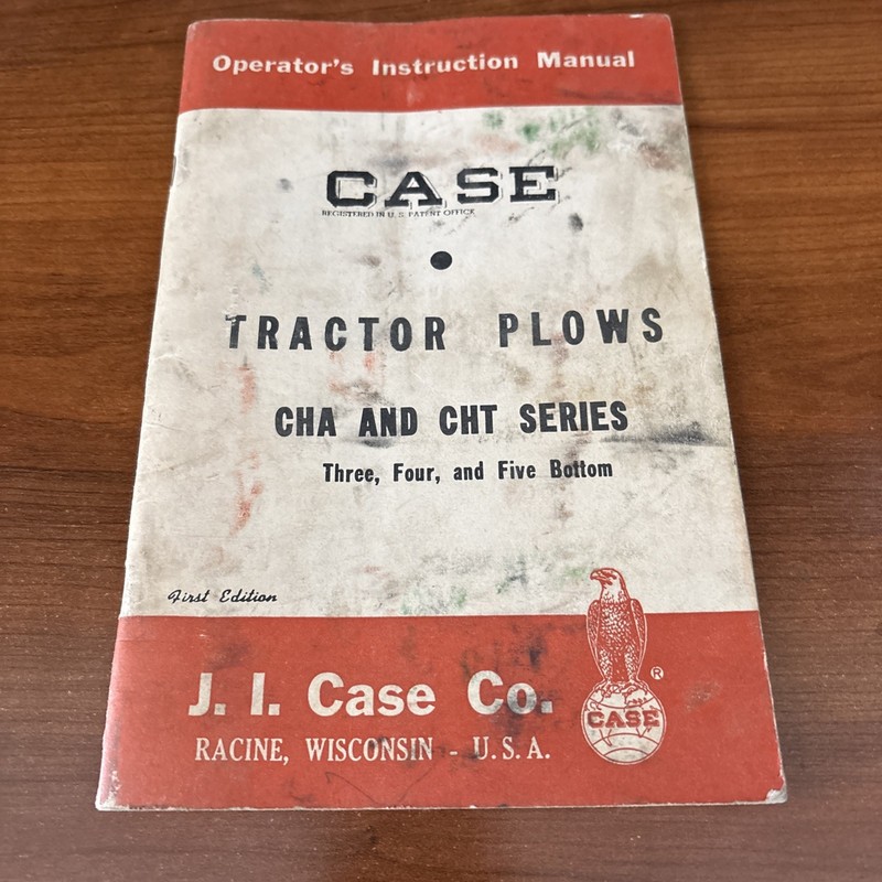Vintage Case Tractor Plows Operator’s Instruction Manual