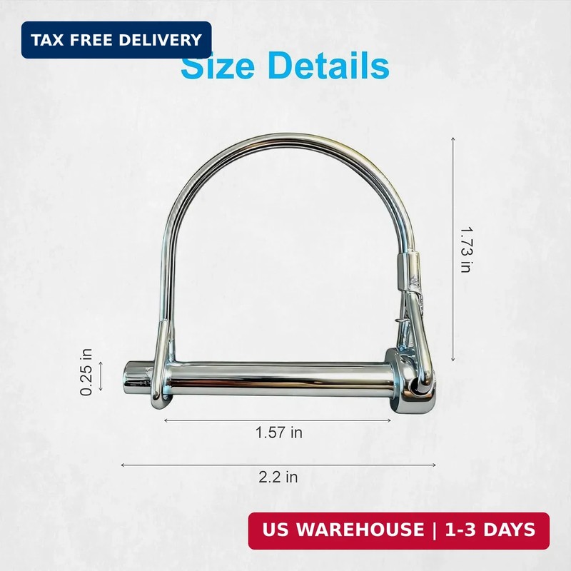 Trailer Coupler Pin set Silver Hardware Lock Pin set 10 Pack 2.125 In gallery