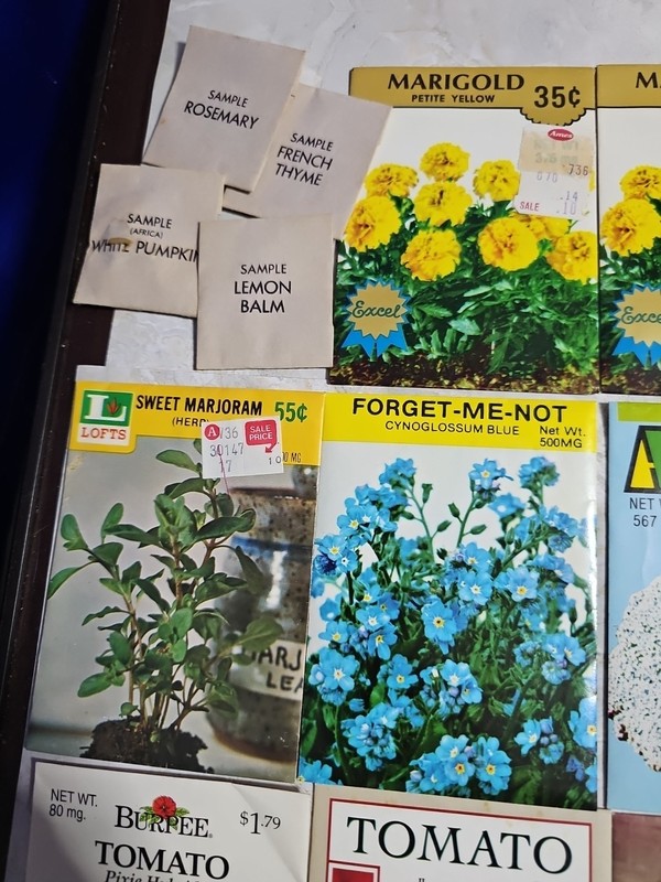 Vintage Seed Packet Lot Flowers Vegetables Herbs Ephemera Junk Journal Garden gallery