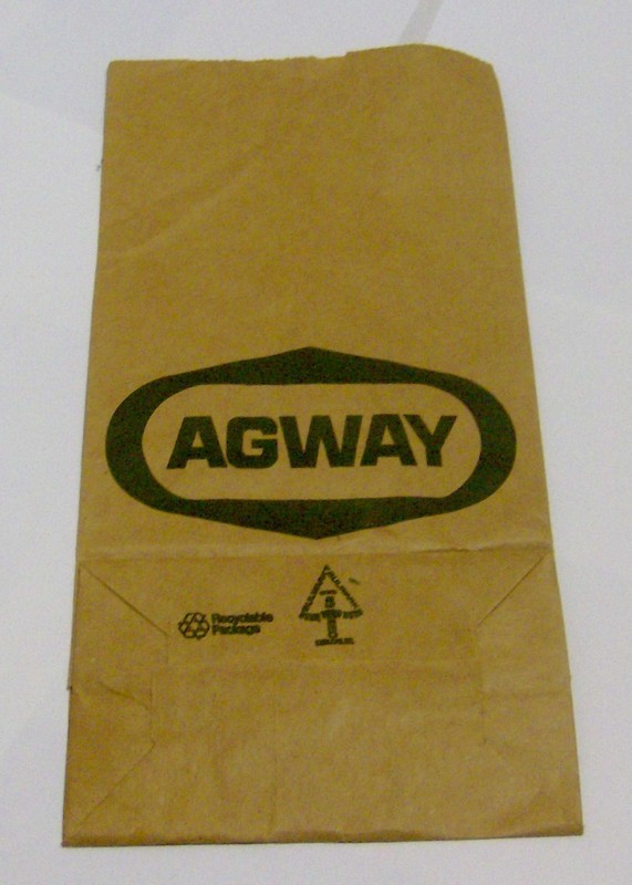 vintage 1980s AGWAY Farm Stores Co-Op PAPER BAG farming AGRICULTURE advertising