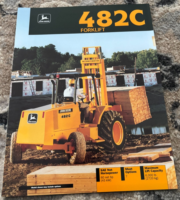 John Deere 482C Forklift For 1992 Brochure CWPA26