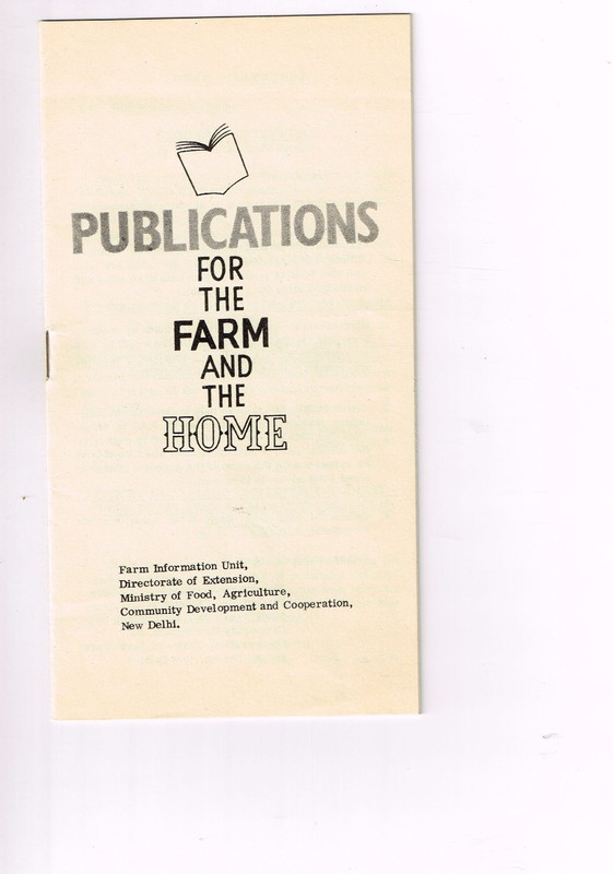 Vintage 1960s Farm Brochure India New Delhi Publications for the Farm and Home