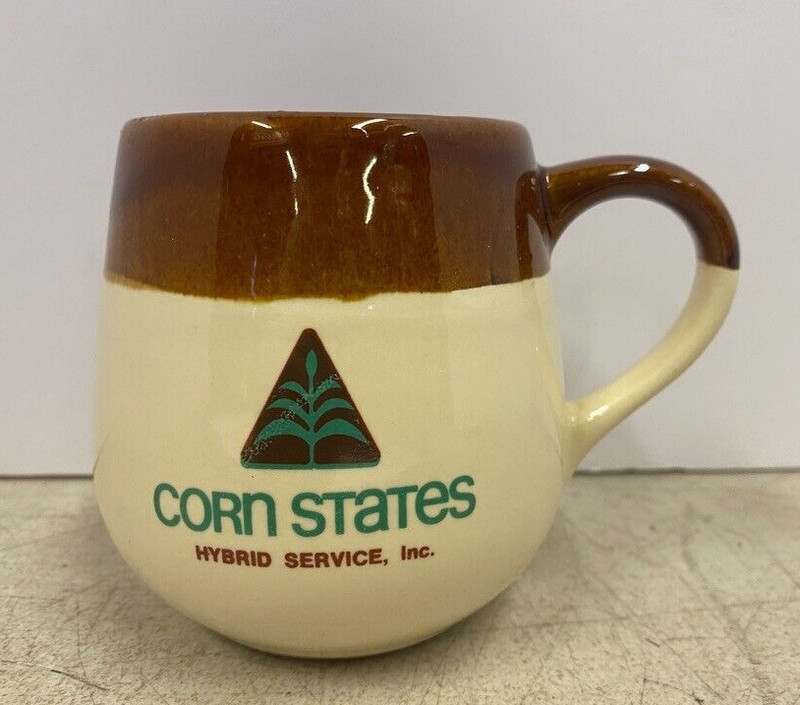 Vintage McCoy Advertisement Corn States Hybrid Service Feed Seed Cup Mug USA