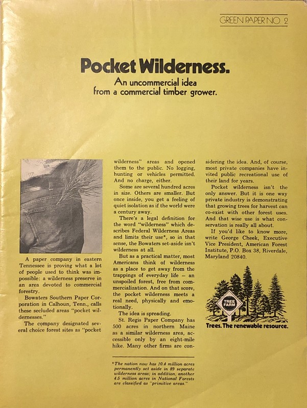 1974 American Forest Institute PRINT AD Wilderness Preserve Forestry VTG 1970s