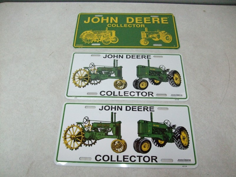 John Deere Tractor Collector License Plates-New-Lot of 3