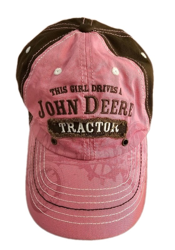 🧢 John Deere Women’s Pink Tractor Hat – “This Girl Drives a John Deere Tractor”