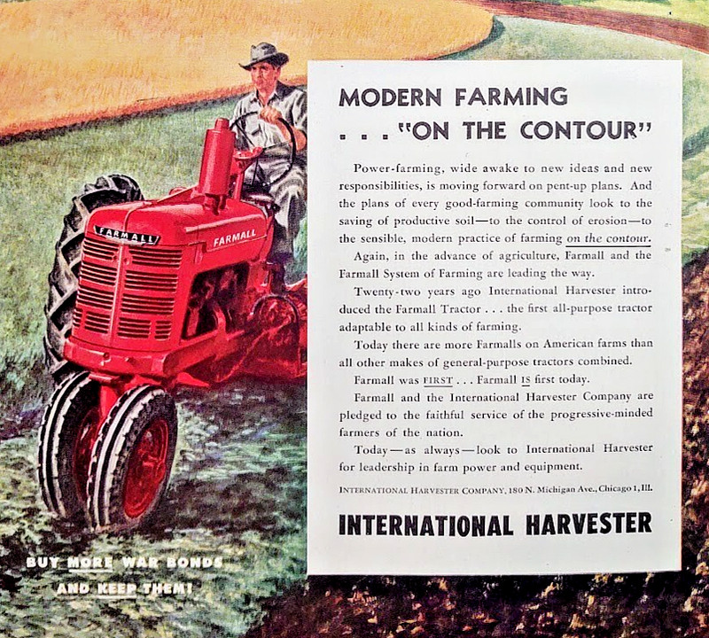1945 International Harvester - Farmall Tractor Modern Farming WW2 Era Print Ad gallery