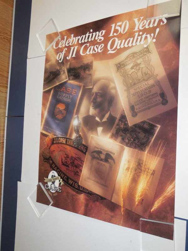 PO1 Vintage JI CASE 1842-1992 150 YEARS EMPLOYEE POSTER TRACTOR HISTORY