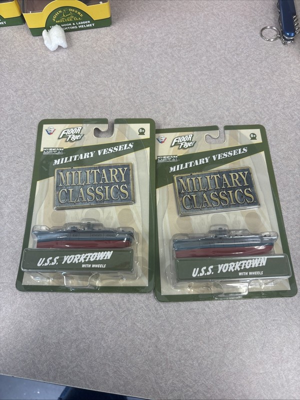 LOT OF 15 DIE CAST FLOOR FLYER MILITARY VESSELS JOHN DEERE FIRE FIGHTING HELMETS